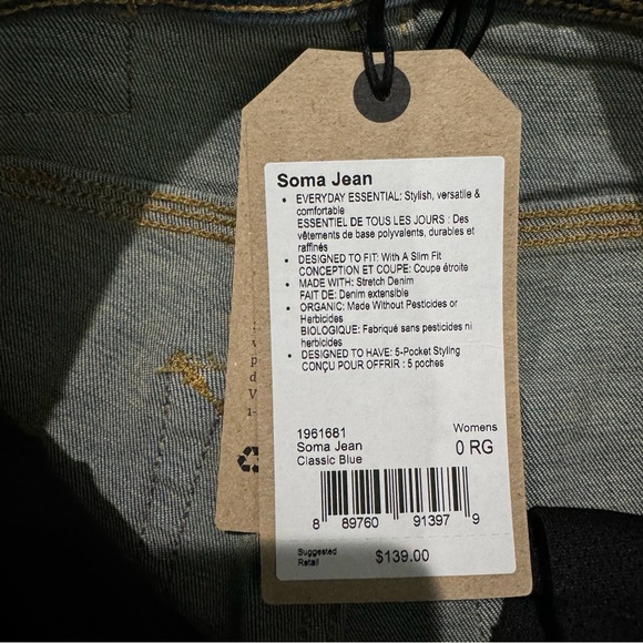 NWT PRANA Soma Jean Slim Fit Classic Blue Size 0/25 Minimalist Casual Stretch - Picture 5 of 13
